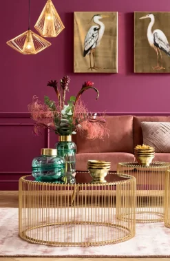 KARE Design Sohvapöydät*Wire Uno Sohvapöytä Messinki Ø80cm