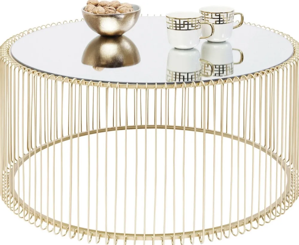 KARE Design Sohvapöydät*Wire Uno Sohvapöytä Messinki Ø80cm