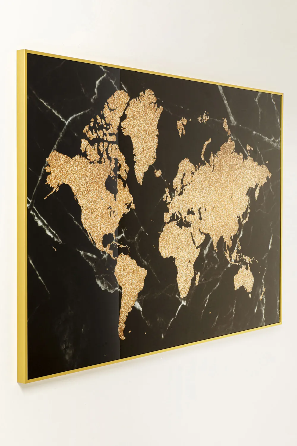 KARE Design Taulut|Olohuone*World Map Maailman Kartta, Kehystetty Taulu 150x100cm