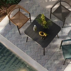 KARE Design Matot*Zigzag Blue Matto Ulkokäyttöön, Sininen 160x230cm