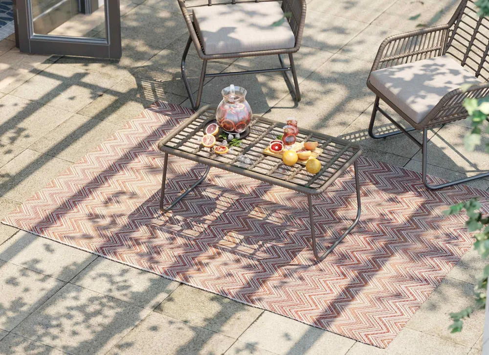 KARE Design Matot*Zigzag Red Matto Ulkokäyttöön, Punainen 160x230cm