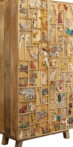 KARE Design Senkit|Olohuone*Zoo Eläinaiheinen Kaappi Massivi Mangopuuuta 81x163cm