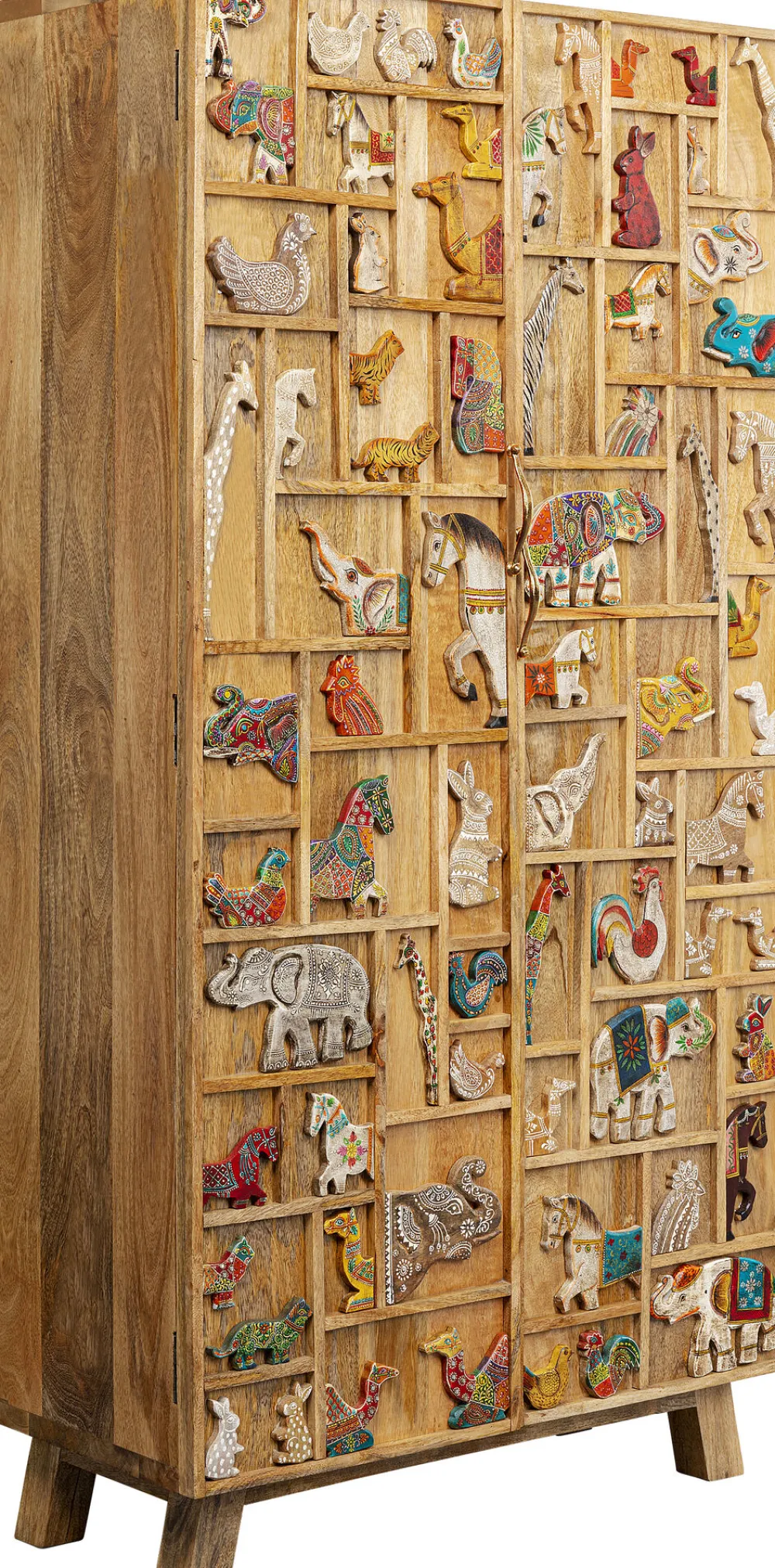 KARE Design Senkit|Olohuone*Zoo Eläinaiheinen Kaappi Massivi Mangopuuuta 81x163cm