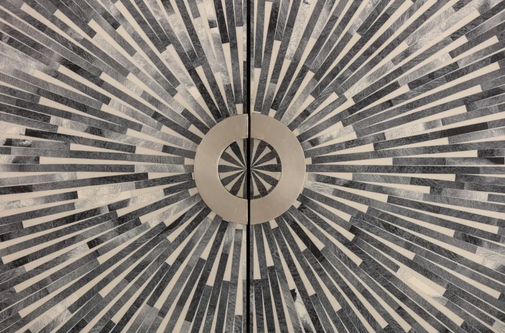 KARE Design Baarit*Zoom Baarikaappi - Pyöreä Muoto, Mustavalkoinen 100x160cm